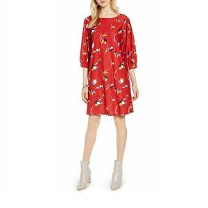 Women's Halogen Flowy Shift Dress, Size Small - Red